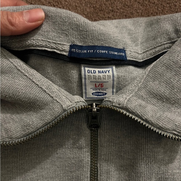 Old Navy Men's Grey Zip-Up Sweater - Picture 2 of 2